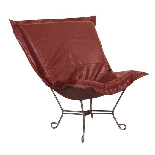  Accent Furniture Accent Furniture Scroll Puff Chair Avanti Apple Titanium Frame