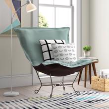 Scroll Puff Chair Sterling Breeze Titanium Frame