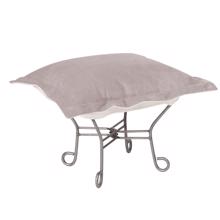 Scroll Puff Ottoman Bella Ash Titanium Frame