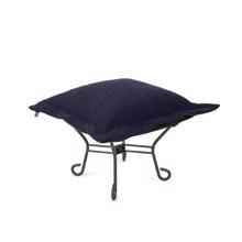 Scroll Puff Ottoman Titanium,  Barbet Royal/Black