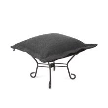 Scroll Puff Ottoman Titanium,  Barbet Charcoal/Bla