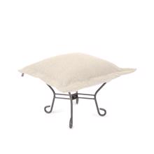 Scroll Puff Ottoman Titanium, Barbet Natural/Natur