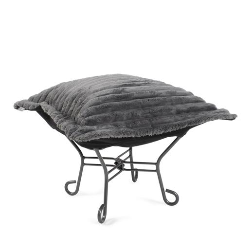  Accent Furniture Accent Furniture Puff Ottoman  Shar Pei Charcoal/Black