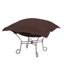 Scroll Puff Ottoman Sterling Chocolate Titanium Fr