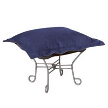 Scroll Puff Ottoman Bella Royal Titanium Frame
