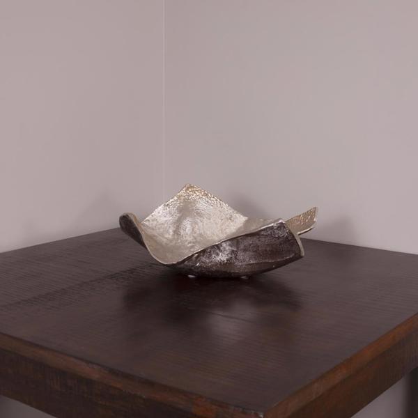 Vinyl Wall Covering Accessories Accessories Aluminum Champagne Silver Hammered Large Bowl