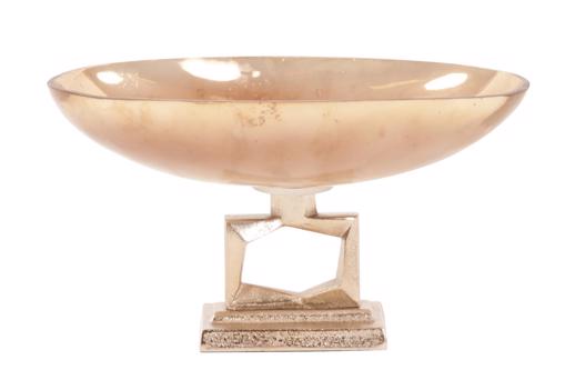  Accessories Accessories Antiqued Apricot Glass Footed Bowl on Champagne Go