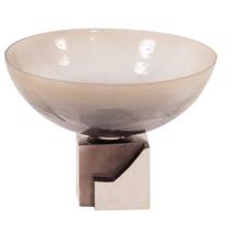 Ombre Glass Bowl on Square Aluminum Base