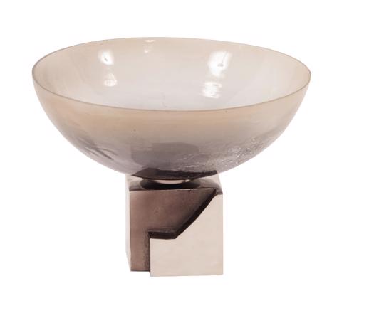  Accessories Accessories Ombre Glass Bowl on Square Aluminum Base