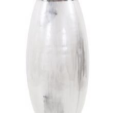 Sivas Glass Vase with Silver Accents, Short