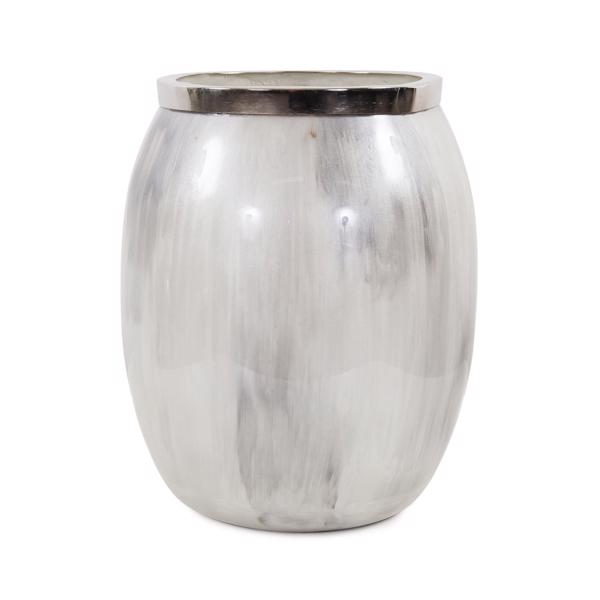Vinyl Wall Covering Accessories Accessories Sivas Glass Vase with Silver Accents, Small