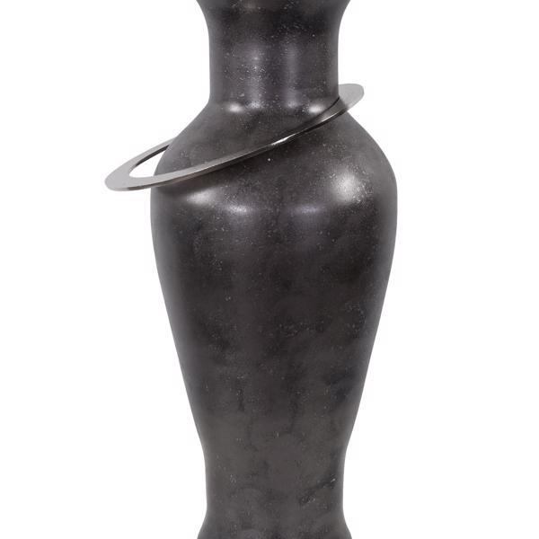 Vinyl Wall Covering Accessories Accessories Black Ore Glass Vase with metal accent , Large