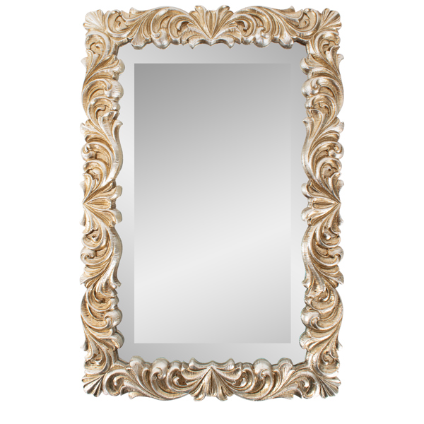 Vinyl Wall Covering Mirrors Mirrors French D' Amboise Collection of Silver Petite Mirrors- Rectangular