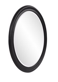 George Matte Black Round Mirror