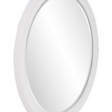 George Matte White Round Mirror