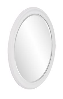 George Matte White Round Mirror