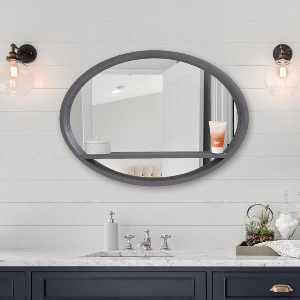 Vinyl Wall Covering Mirrors Mirrors Ackley Mirror with Shelf
