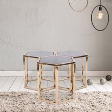 Hexagonal Gold Stainless Steel Table Set