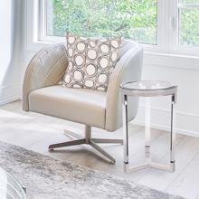 Round Stainless Steel & Acrylic Side Table