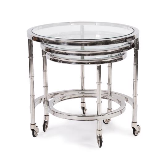 Accent Furniture Accent Furniture Telescoping Stainless Steel Bar Cart