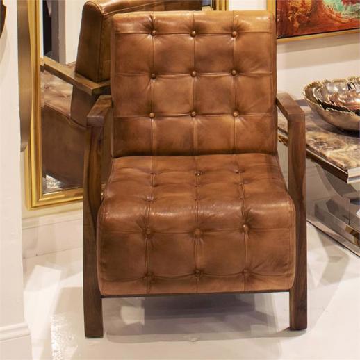  Accent Furniture Accent Furniture Davenport Tufted Leather Chair