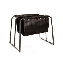 Arlo Black Leather Double Magazine Holder