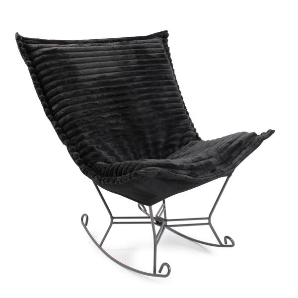 Vinyl Wall Covering Accent Furniture Accent Furniture Puff Rocker  Shar Pei Black/Black