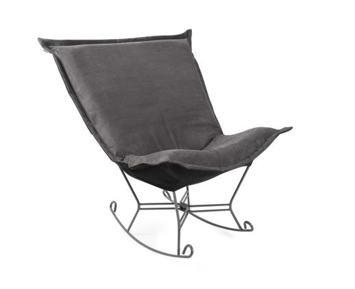  Accent Furniture Accent Furniture Puff Rocker Ottoman  Pana Charcoal/Natural
