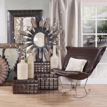 Scroll Puff Rocker Avanti Pecan Titanium Frame