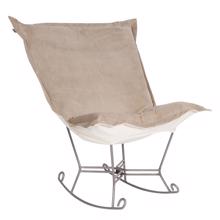 Scroll Puff Rocker Bella Sand Titanium Frame