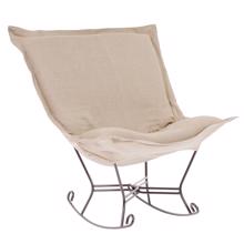 Scroll Puff Rocker Linen Slub Natural Titanium Fra