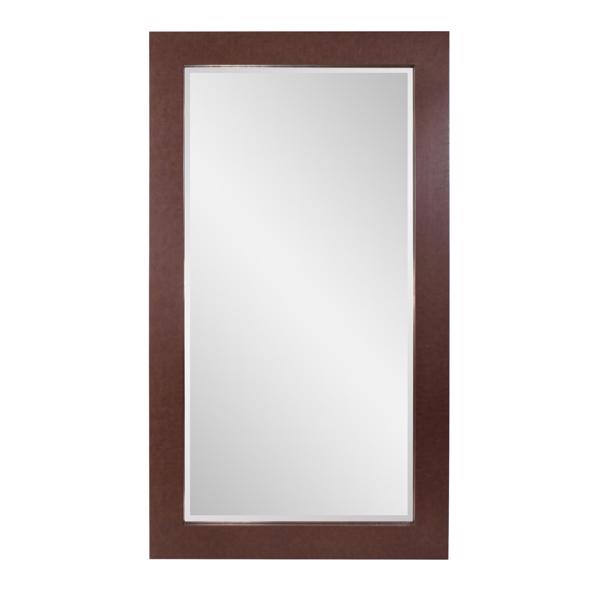 Vinyl Wall Covering Mirrors Mirrors Bolivar Oversized Mirror in Rich Mocha Faux Lear