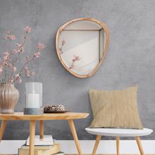 Dragmar Asymmetrical Wood Mirror, Medium