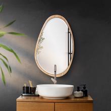 Dragmar Asymmetrical Wood Mirror, Large