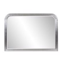 French Philippe Mantel Mirror, Bright Silver Leaf