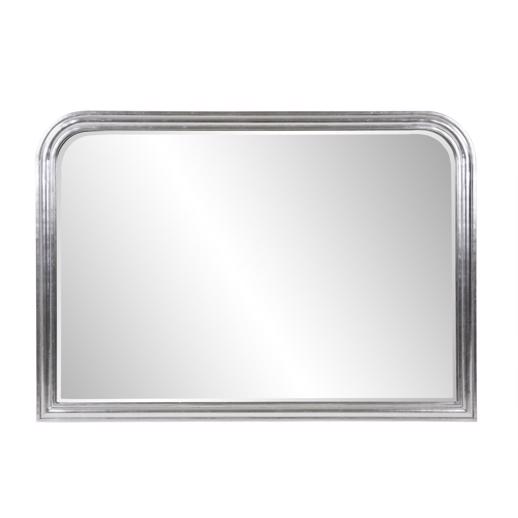  Mirrors Mirrors French Philippe Mantel Mirror, Bright Silver Leaf
