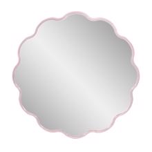 Kushi Round Scalloped Edge Mirror in Glossy Lilac
