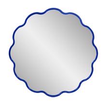 Kushi Round Scalloped Edge Mirror in Glossy Royal 