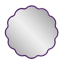Kushi Round Scalloped Edge Mirror in Glossy Royal 
