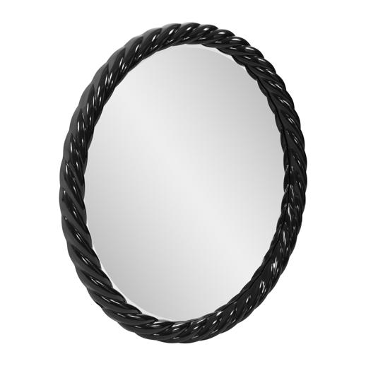  Mirrors Mirrors Gita Braided Round Mirror in Glossy Black