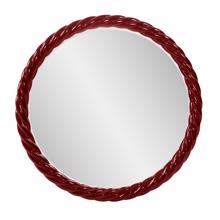 Gita Braided Round Mirror in Glossy Burgundy