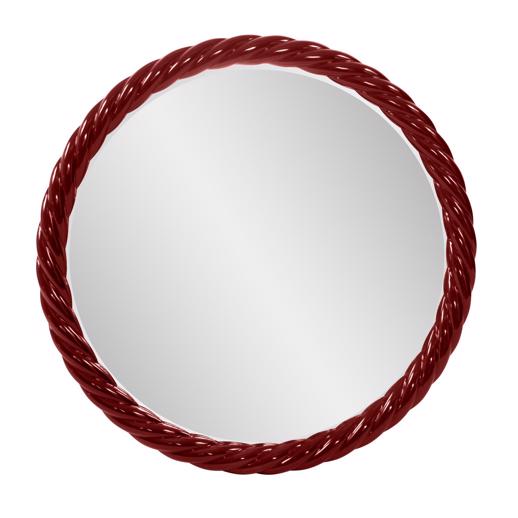  Mirrors Mirrors Gita Braided Round Mirror in Glossy Burgundy