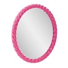 Gita Braided Round Mirror in Glossy Hot Pink