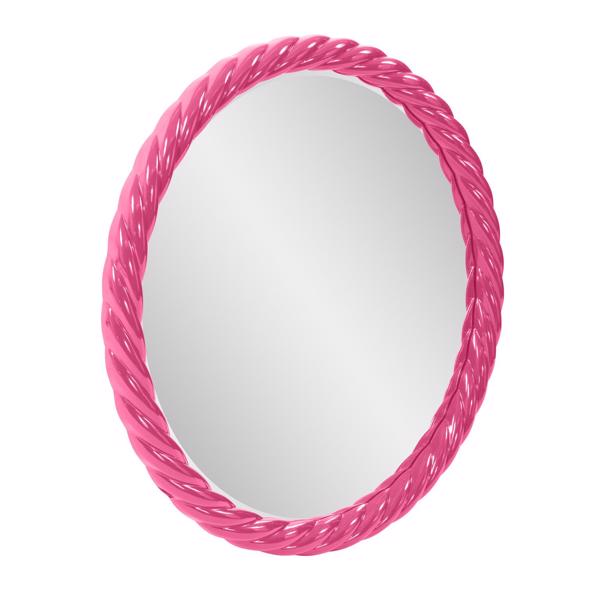 Vinyl Wall Covering Mirrors Mirrors Gita Braided Round Mirror in Glossy Hot Pink