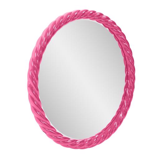  Mirrors Mirrors Gita Braided Round Mirror in Glossy Hot Pink