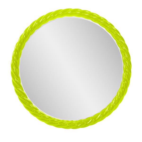 Vinyl Wall Covering Mirrors Mirrors Gita Braided Round Mirror in Glossy Green