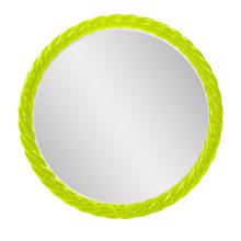 Gita Braided Round Mirror in Glossy Green
