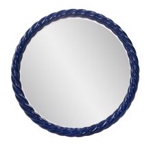 Gita Braided Round Mirror in Glossy Navy