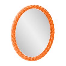 Gita Braided Round Mirror in Glossy Orange