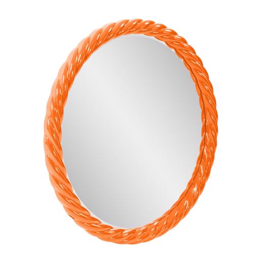  Mirrors Mirrors Gita Braided Round Mirror in Glossy Orange
